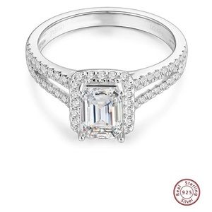 Laboratory-created Moissanite Sterling Silver Wedding/ engagement ring